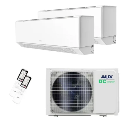 Aux Duo-Split 5.0kW Buitenunit met 1x 2.5kW & 1x 3.5kW Binnenunits "ONYX C-Serie Deluxe" A++ R32 - COOL&HEAT + WiFi