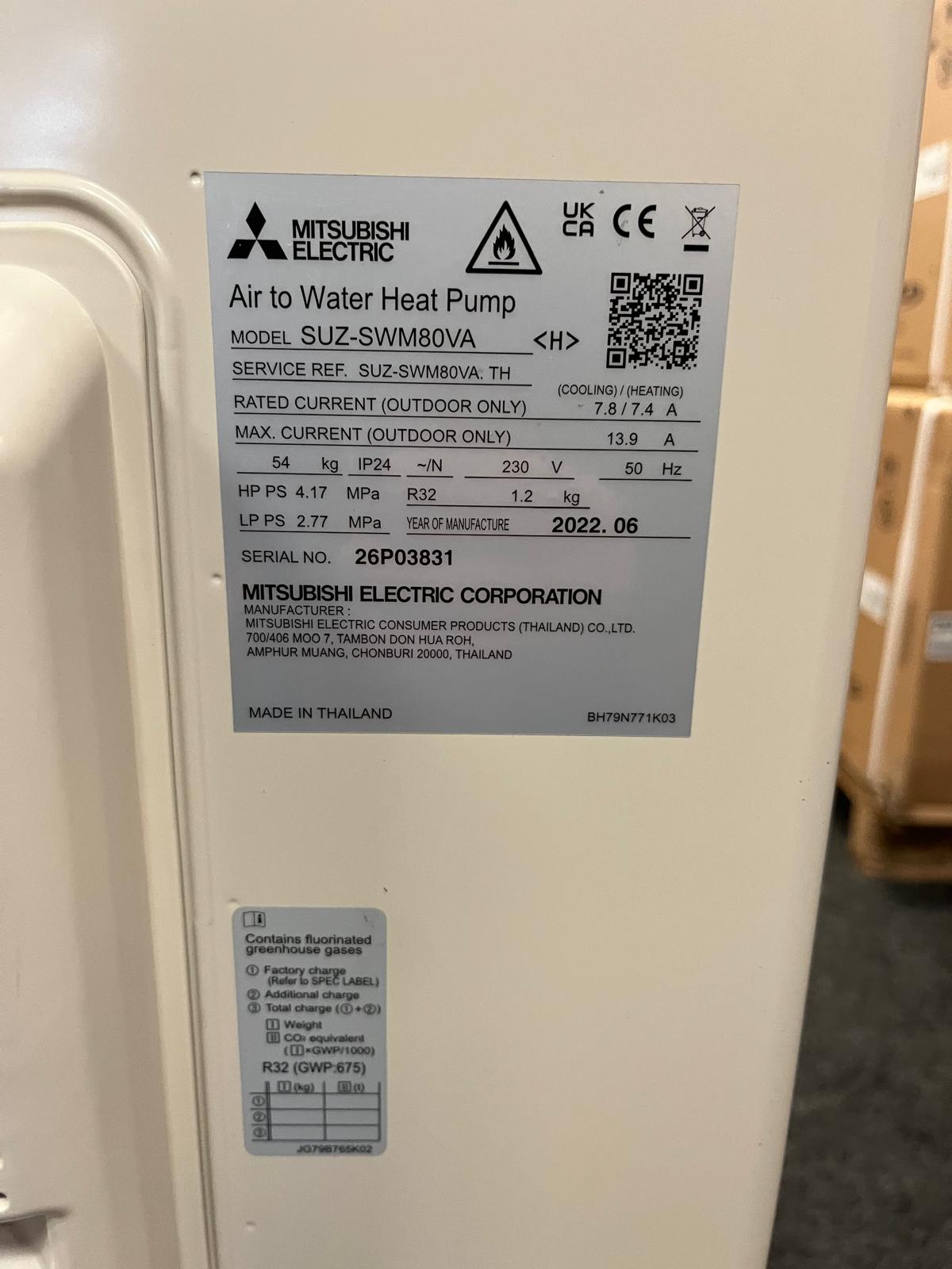 Mitsubishi Electric Ecodan 8kW SUZ-SWM80VA - 230 volt KLEINE BESCHADIGING, GEEN INVLOED OP WERKING - Afbeelding 5