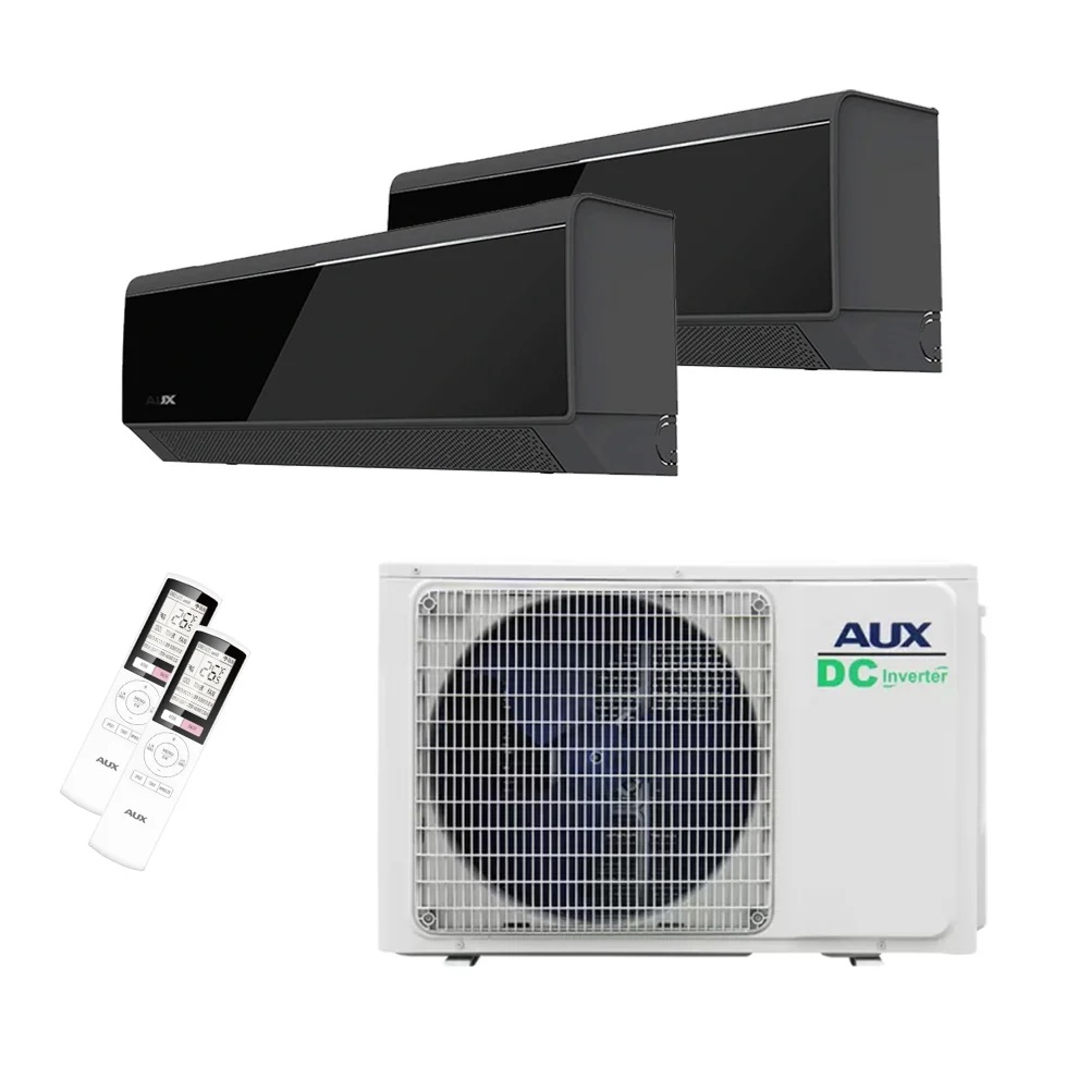 Aux Duo-Split 5.0kW Buitenunit met 2x 2.5kW Binnenunits "Onyx C-Serie Deluxe" A++ R32 - COOL&HEAT + WiFi