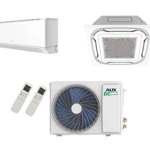 Aux Duo-Split  6.0kW Buitenunit met 1X Plafondcassette 3.5kW en 1x Wandmodel 3.5KW + Wifi