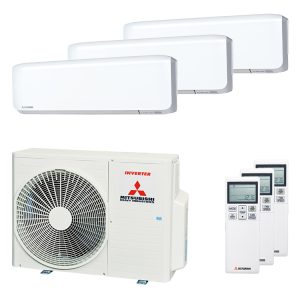 Mitsubishi Heavy Tripple SCM71ZS-W 7.1kW + 3x 2.5kW SRK25ZS-WF – 230Volt INCLUSIEF WIFI